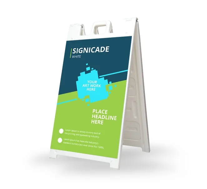 Signicade White Sidewalk Sign Frame Only (1 Printed Panel) 1