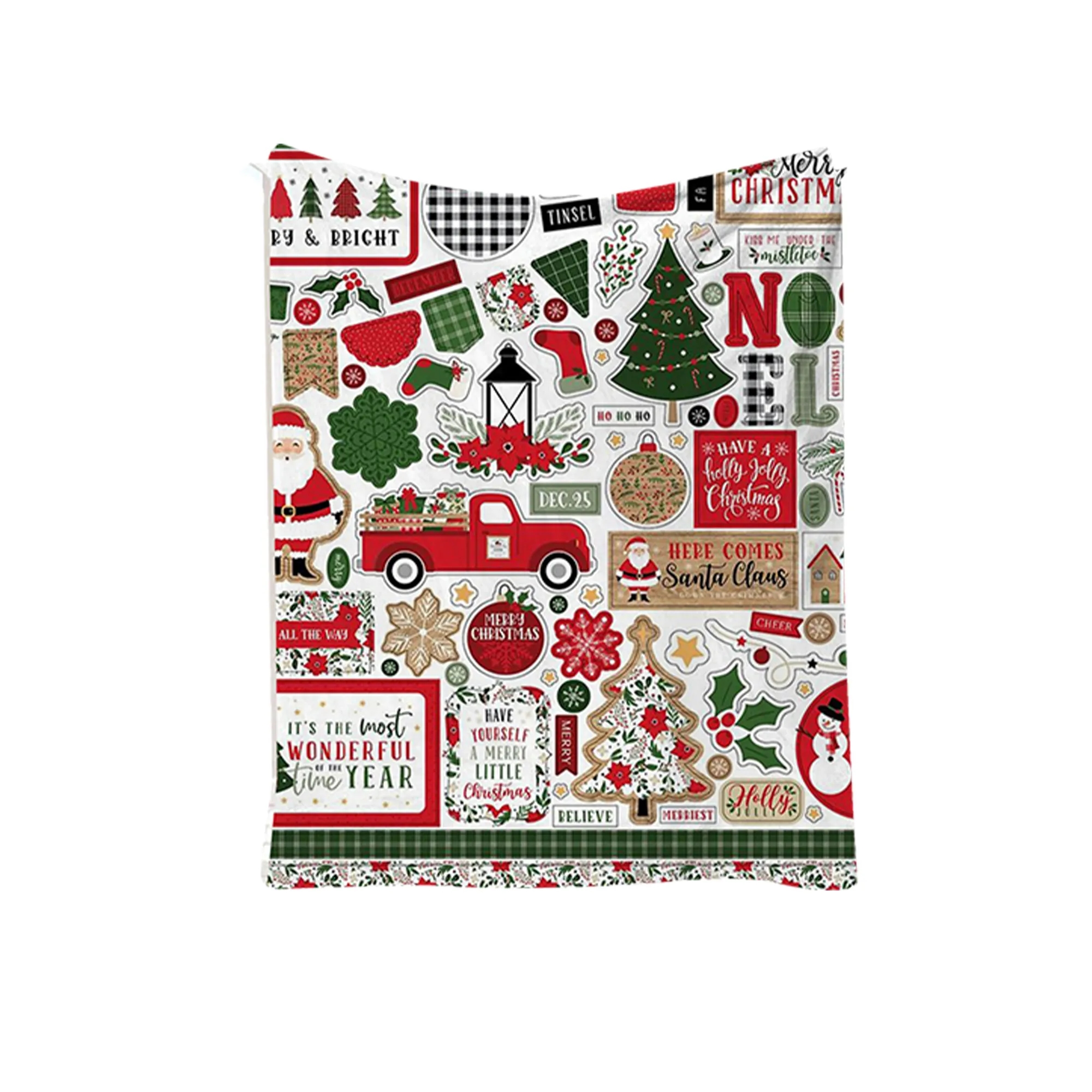 Customizable Pattern Christmas Cartoon Flannel Blanket (78.7 9