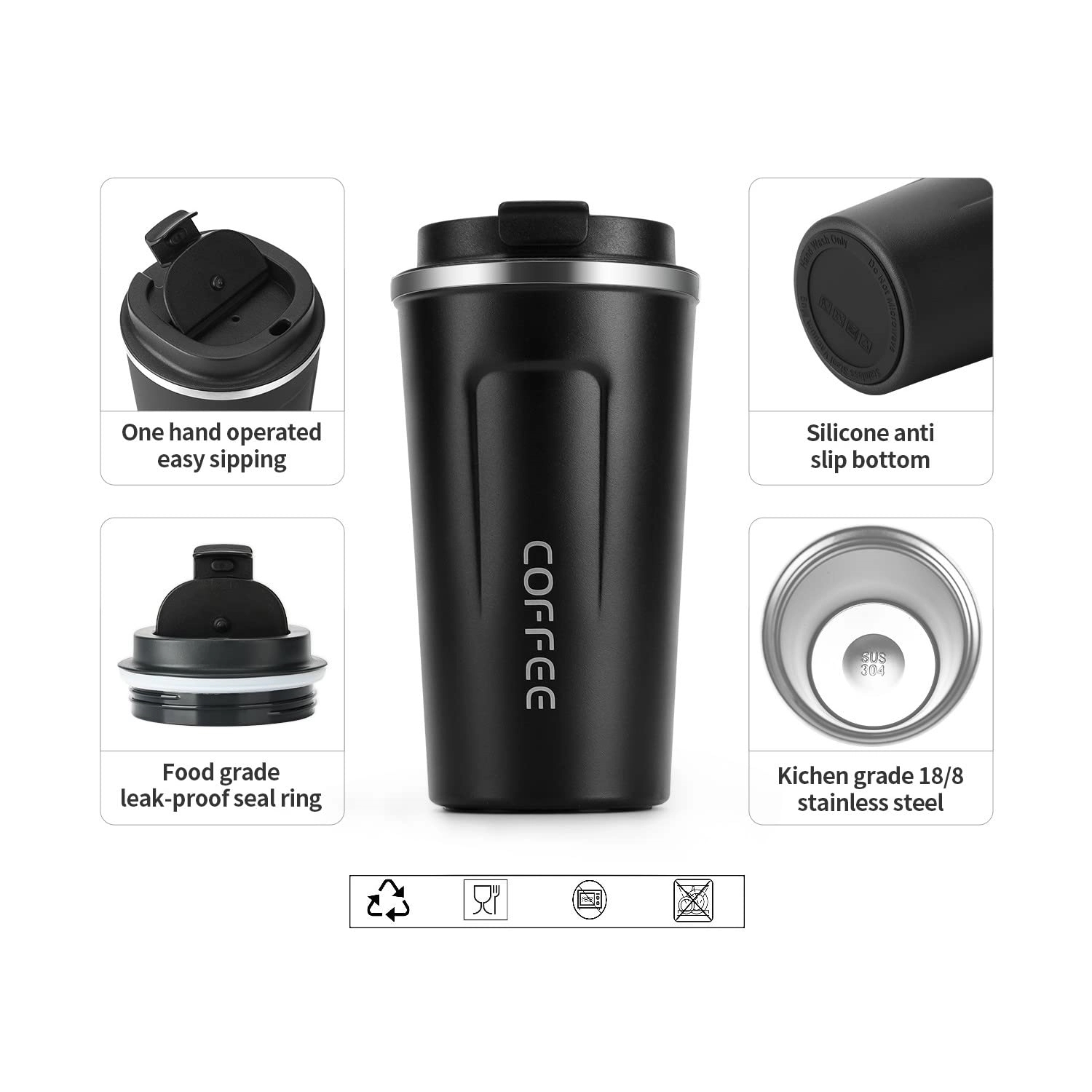 13 Oz Stainless Steel Coffee Mug Vacuum Insulated Tumbler 7