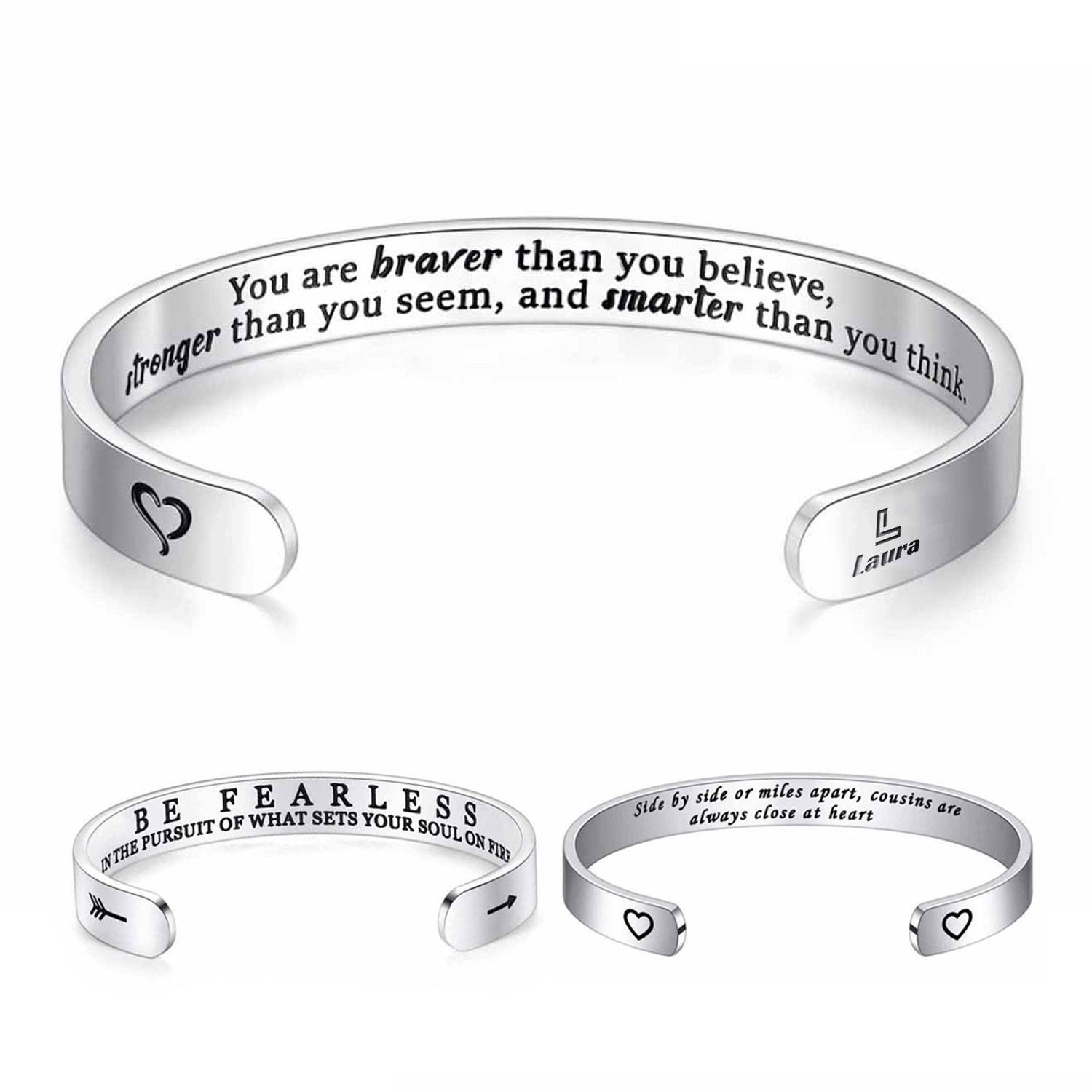 Stainless steel customized engraved bracelet 1