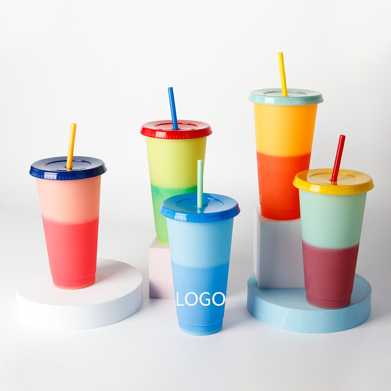24OZ Reusable Cold Color Changing Cups Tumblers 8
