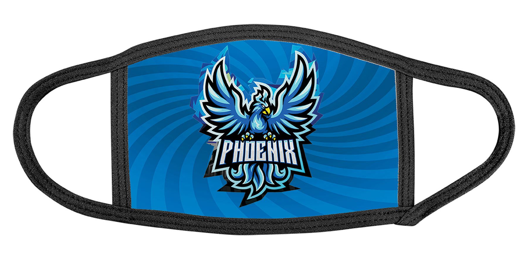 Sublimated Medium Face Mask with Black Trim 1