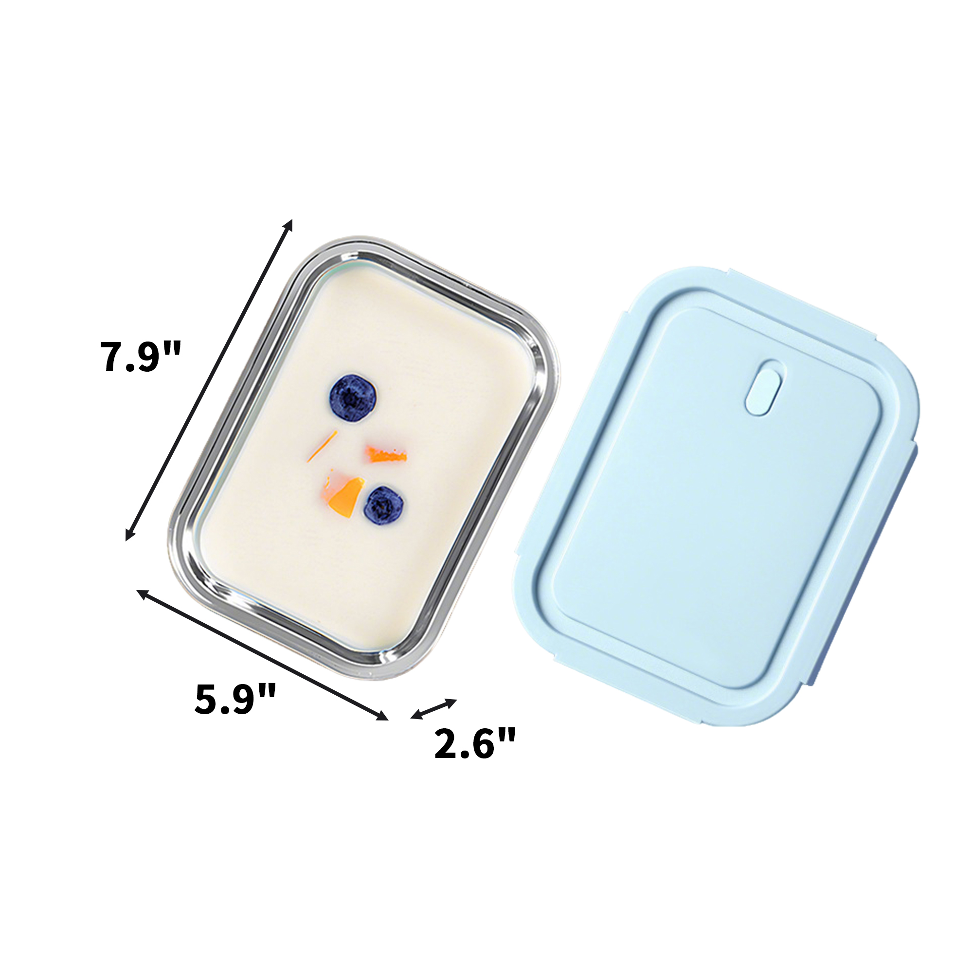 Microwave Safe Meal Prep Lunch Box 7.9" x 5.9" x 2.6" 6