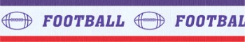 Football "V" Neck Ribbon with Clip, 7/8" wide 1