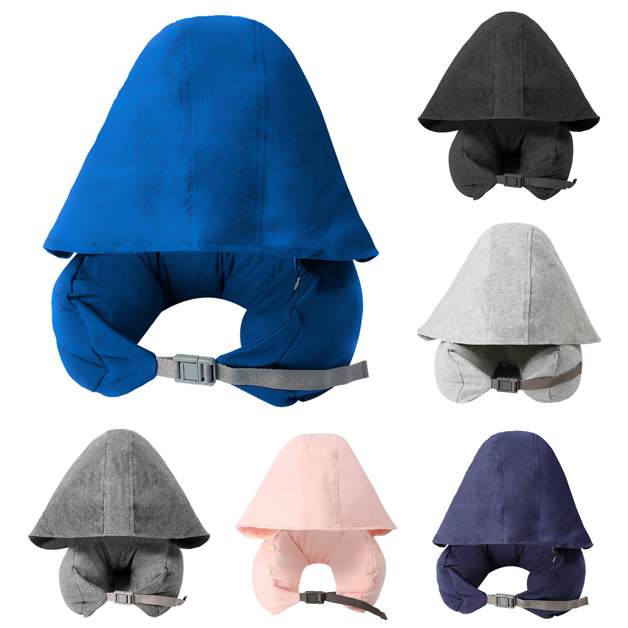 Foam Particle Hooded U-Shaped Pillow Shade Travel 2
