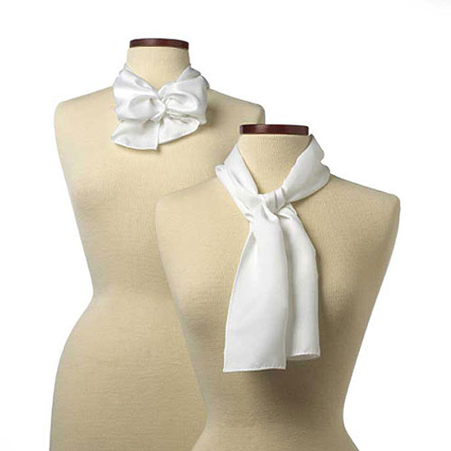 White Polyester Satin Scarf - 8"x45" 2