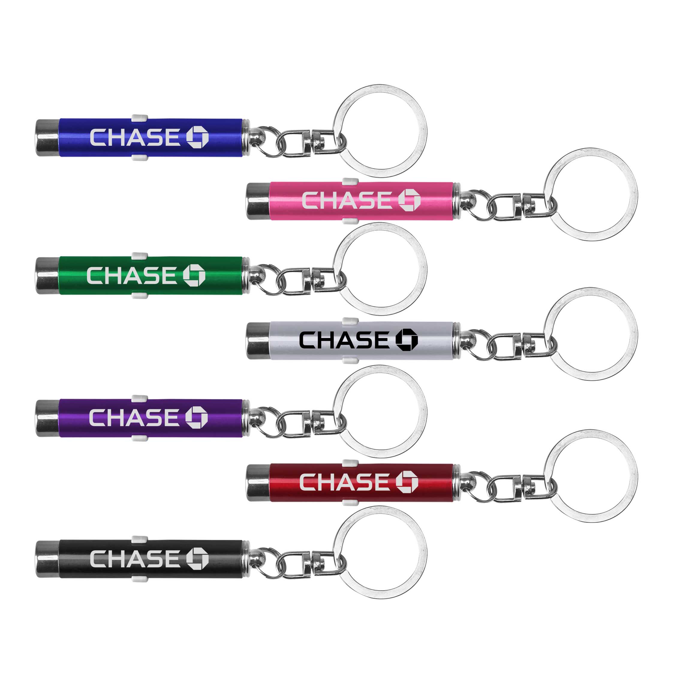 Dual function laser pointer and super bright LED flashlight with keychain.