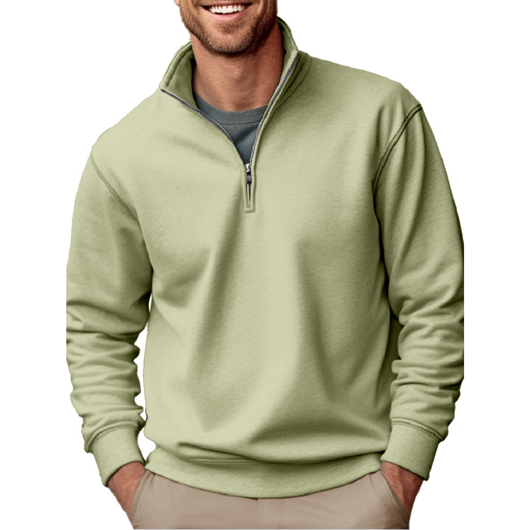 Men's Fashion Quarter Zip Pullover, custom hoodie or sweatshirt with logo imprint 17