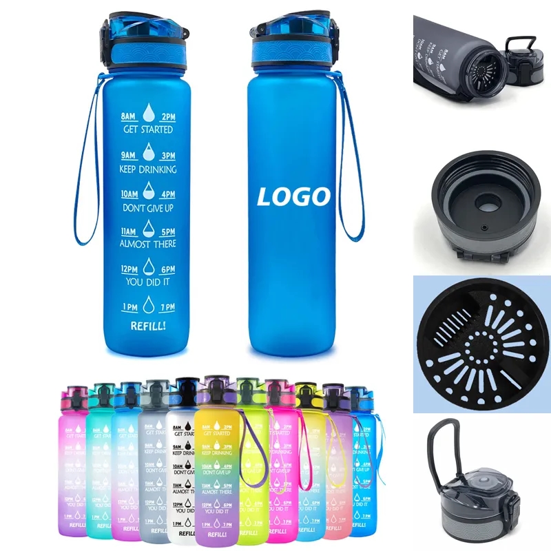 Custom 34 oz Tritan Material Water Bottle with Time Marker 3