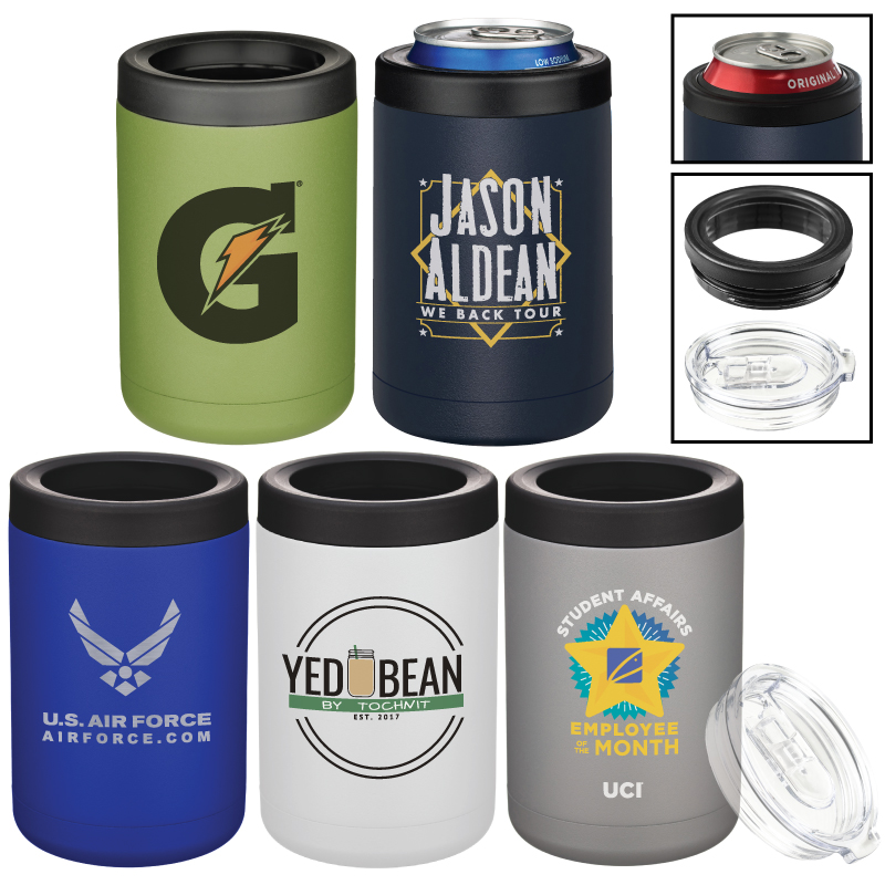 Powder Coated 2 in 1 Vacuum Insulated Can Holder and Tumbler 2