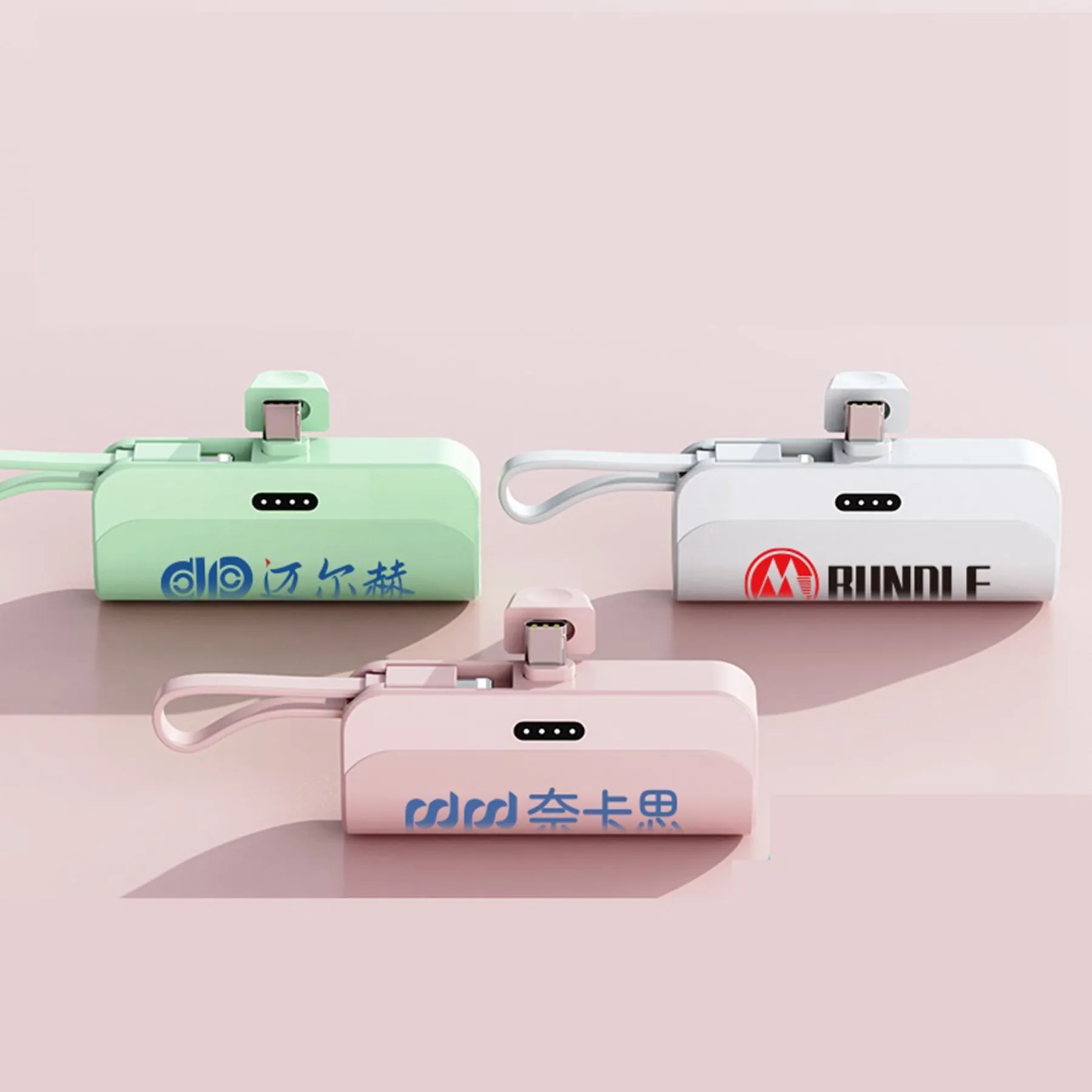 2 in 1 Pocket Keychain Emergency Powerbank Built in Cable 12