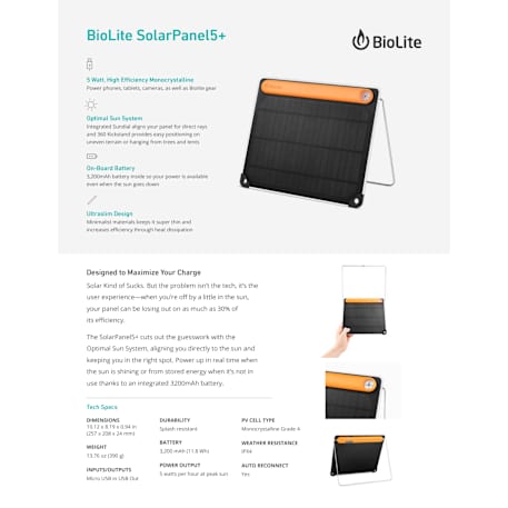 BioLite SolarPanel 5+ 57