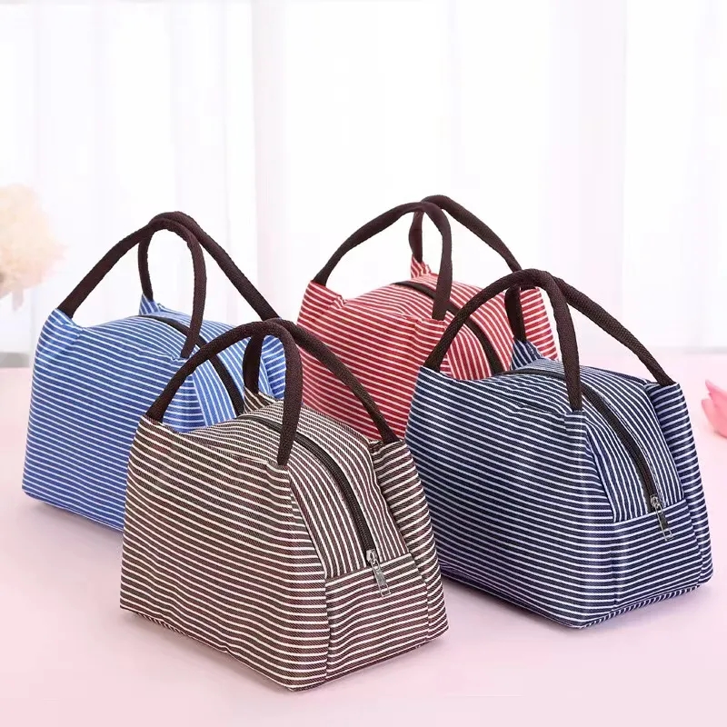 Striped Custom Insulated Lunch Tote 2