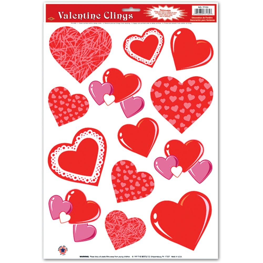 Heart Clings - Assorted 13 Stickers 2