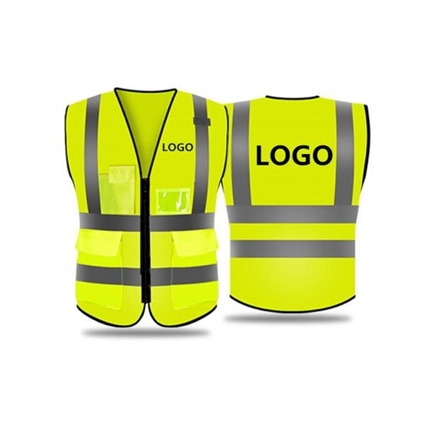 Safety Reflective Vest With Pockets and Zipper 1