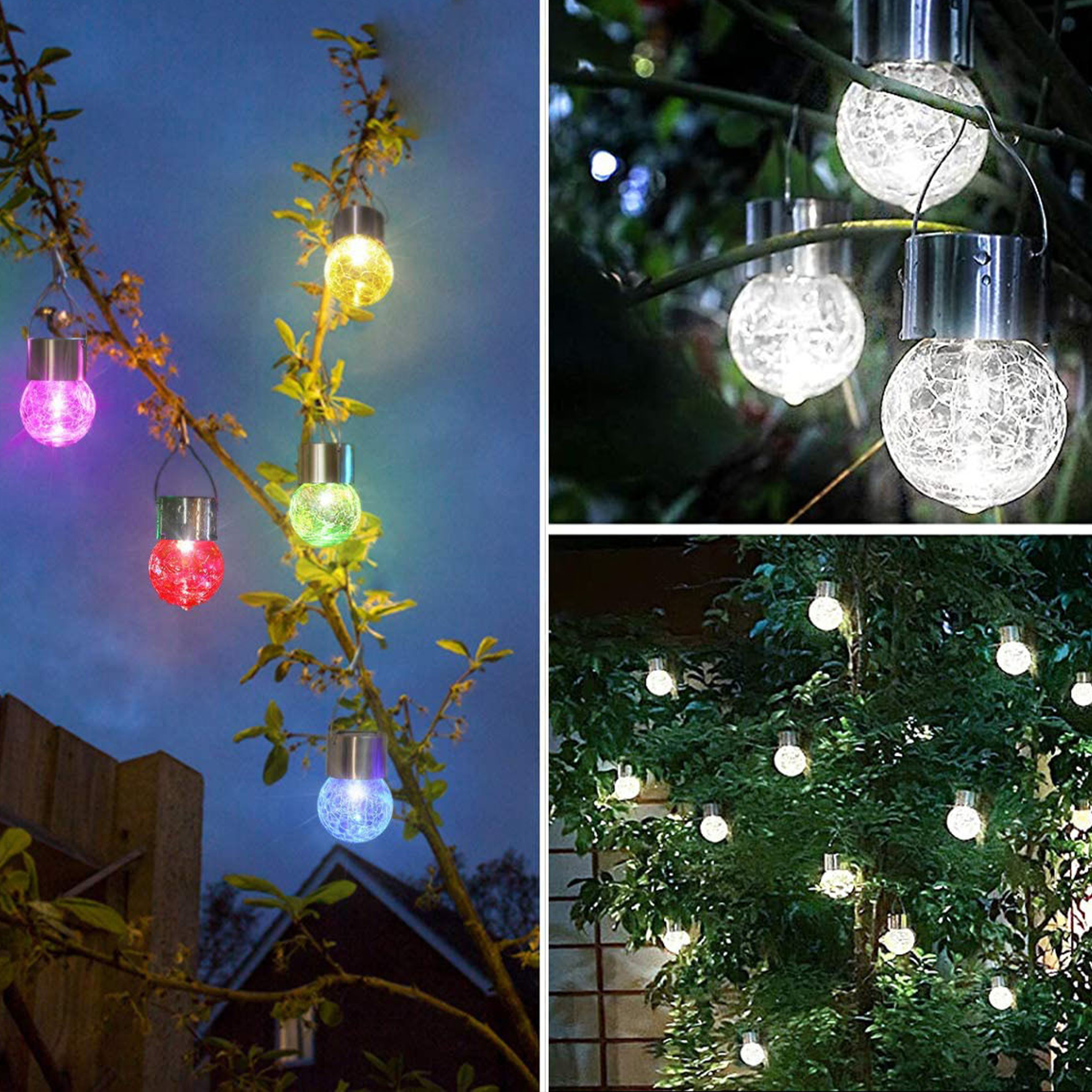 Glass Outdoor Hanging Cracked Ball Light 7