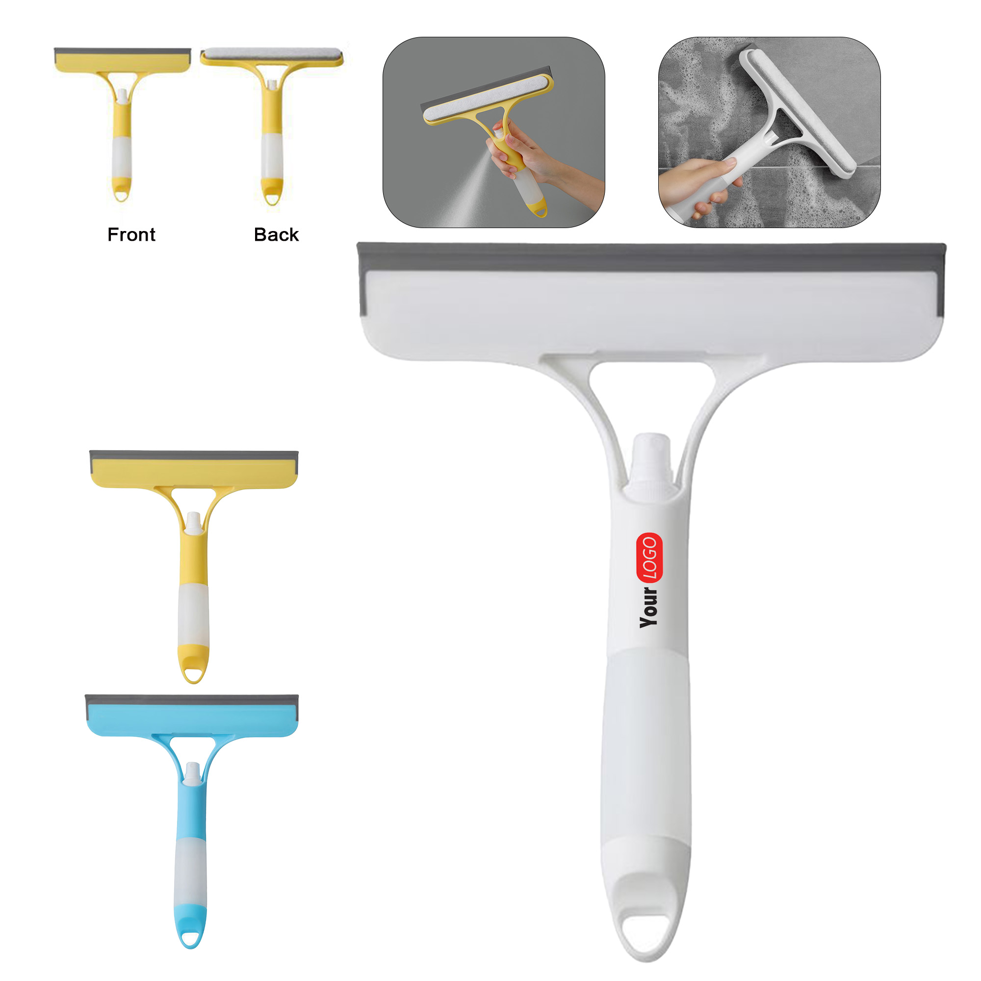 Windows Glass Cleaner Shower Squeegee With Spray Bottle 2