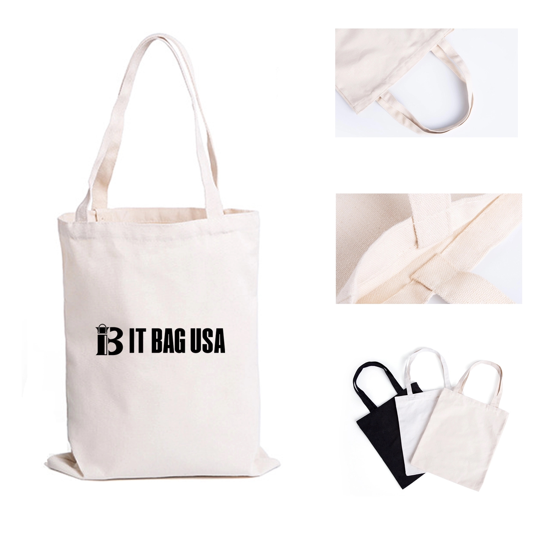 Duty Sturdy Canvas Tote Bags w/ Handles, custom tote bag with logo imprint 2