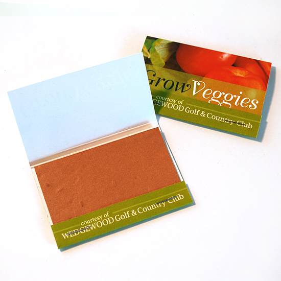 Large Veggie Seed Paper Matchbook, Single-Sided 5