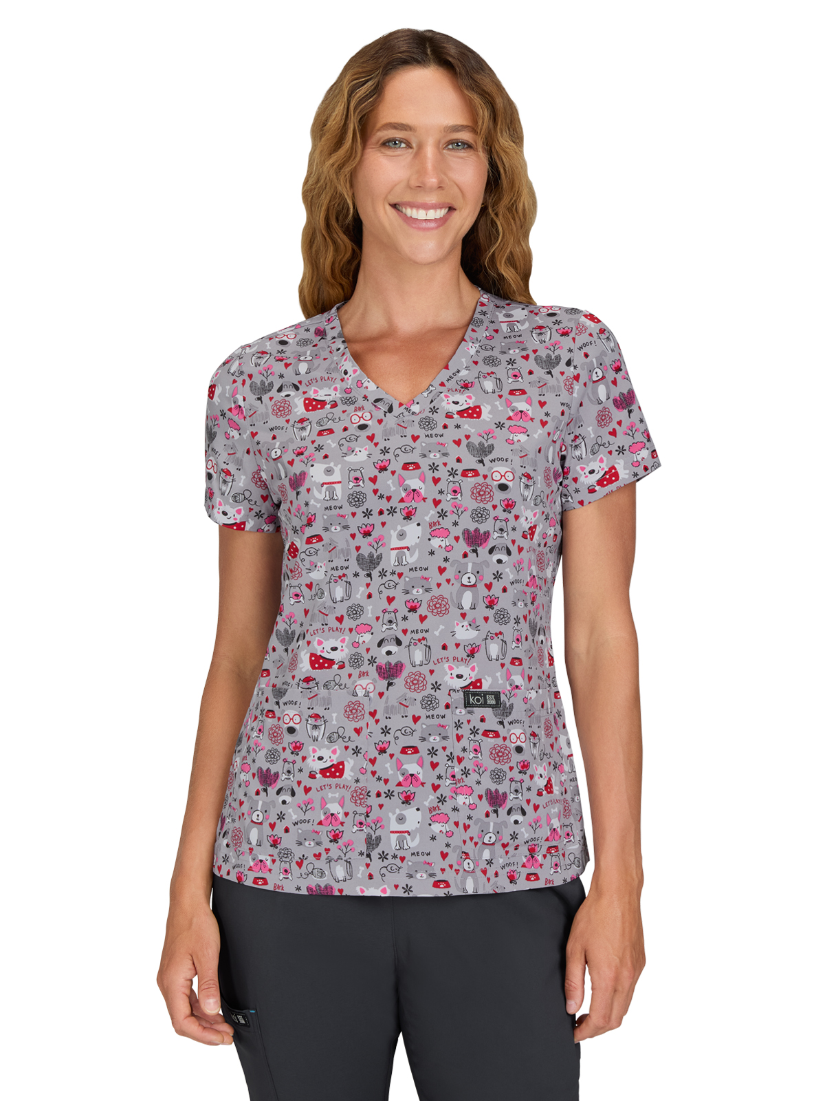 koi - Basics - Women's Two-Pocket Athletic-Inspired, Breathable Mesh Leslie Top 7