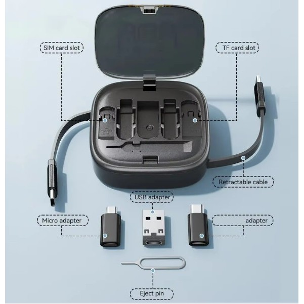Portable 5" 1 Charging Cable Adapter 2