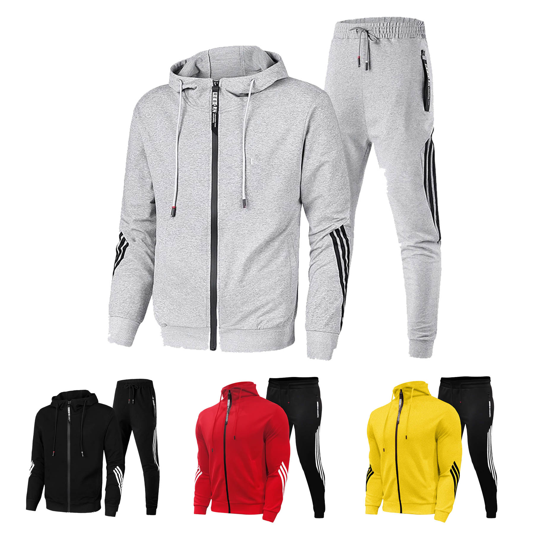 Casual Sweater Hooded Two-Piece Set, custom hoodie or sweatshirt with logo imprint 2