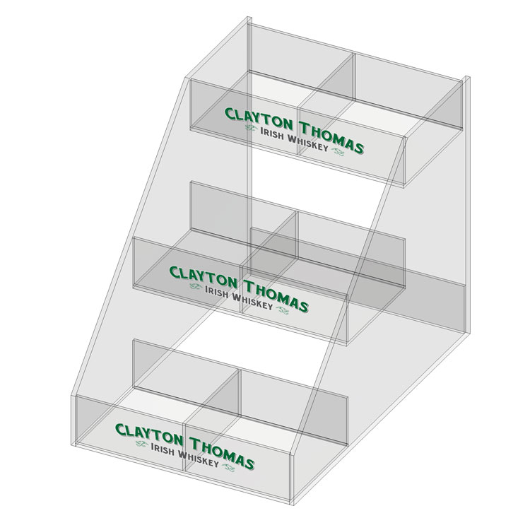 3 Tier Acrylic Beverage Display 2 Columns