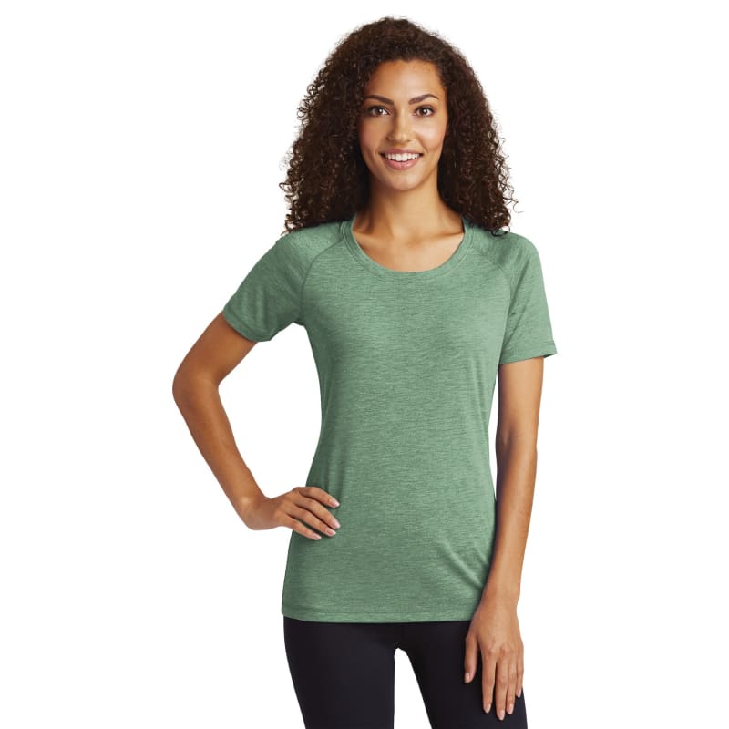 Sport-Tek Women's PosiCharge Tri-Blend Wicking Scoop Neck Raglan Tee. 29