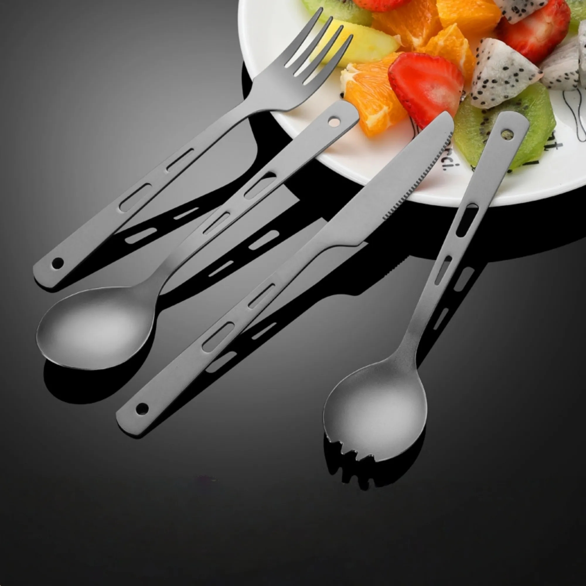 Titanium Camp Cutlery Travel Outdoor Set 5