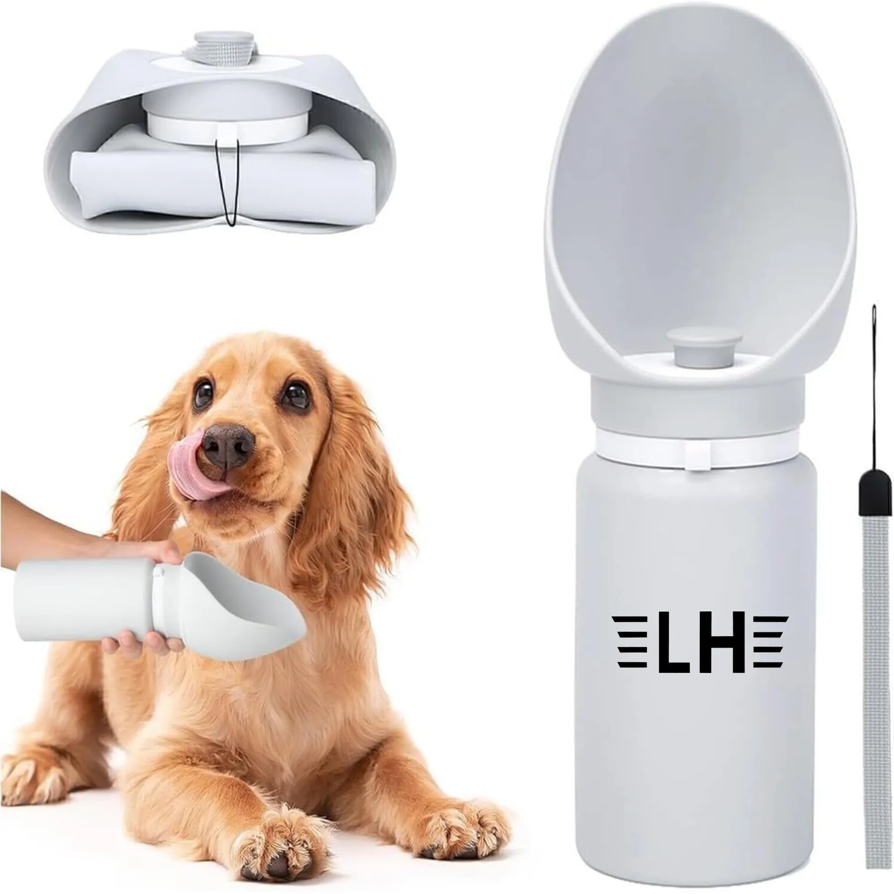 550ml Dog Water Bottle with Extra Wide Drinking Cup 6