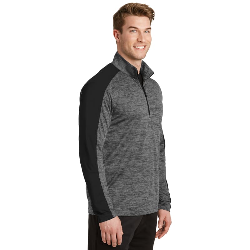 Sport-Tek PosiCharge Electric Heather Colorblock 1/4-Zip Pullover., custom hoodie or sweatshirt with logo imprint 5