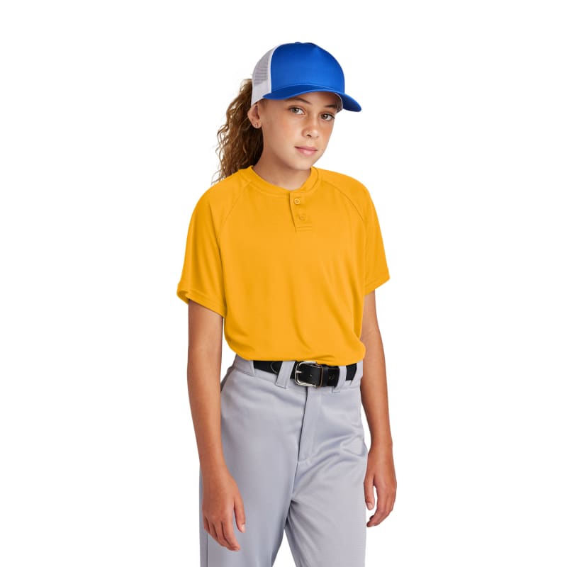Sport-Tek Youth PosiCharge Competitor 2-Button Henley 7
