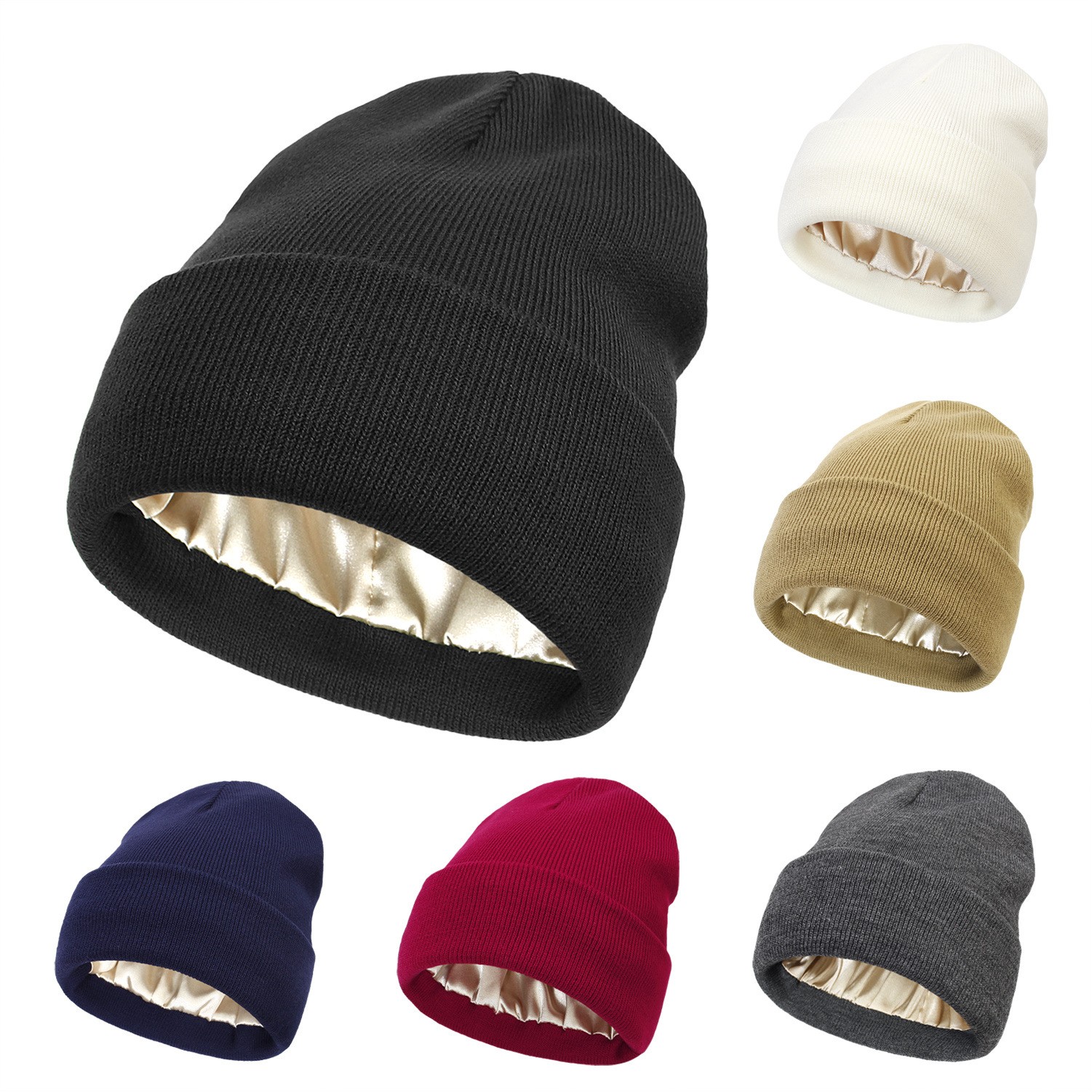 Satin Lined Knit Beanie 2