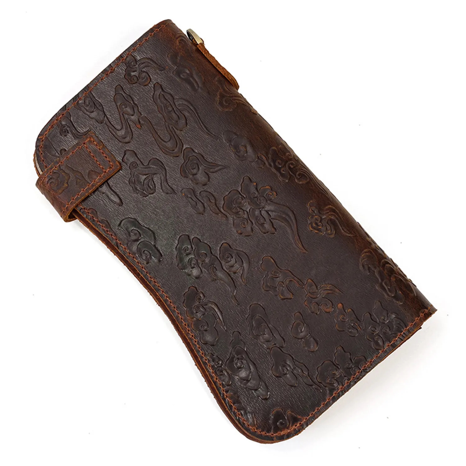 Embossed Dragon Pattern Multi Clip Leather Wallet 9