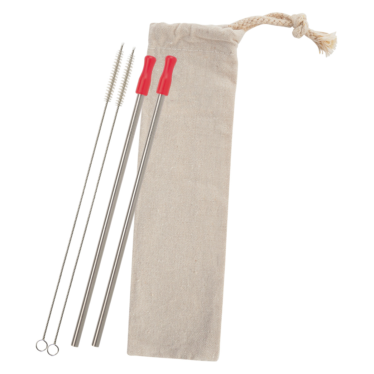 2-Pack Stainless Straw Kit with Cotton Pouch 7