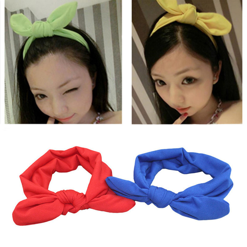 Head-wraps Hair Band Knotted Headband Rabbit Ears 12