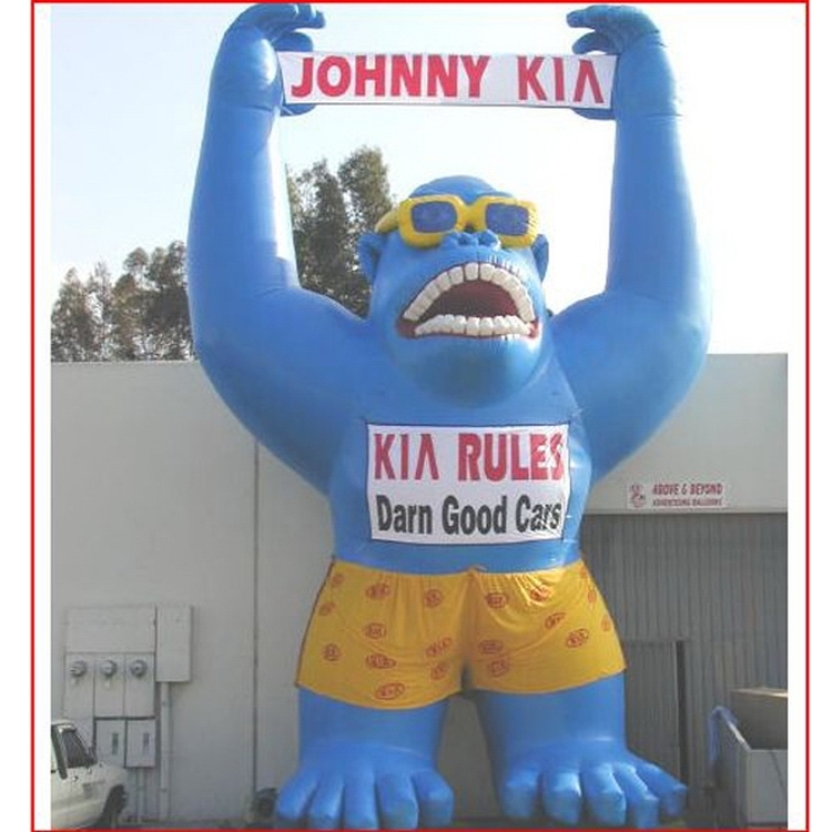 Inflatable Air Blown Standing Gorilla with Storage Bag 2
