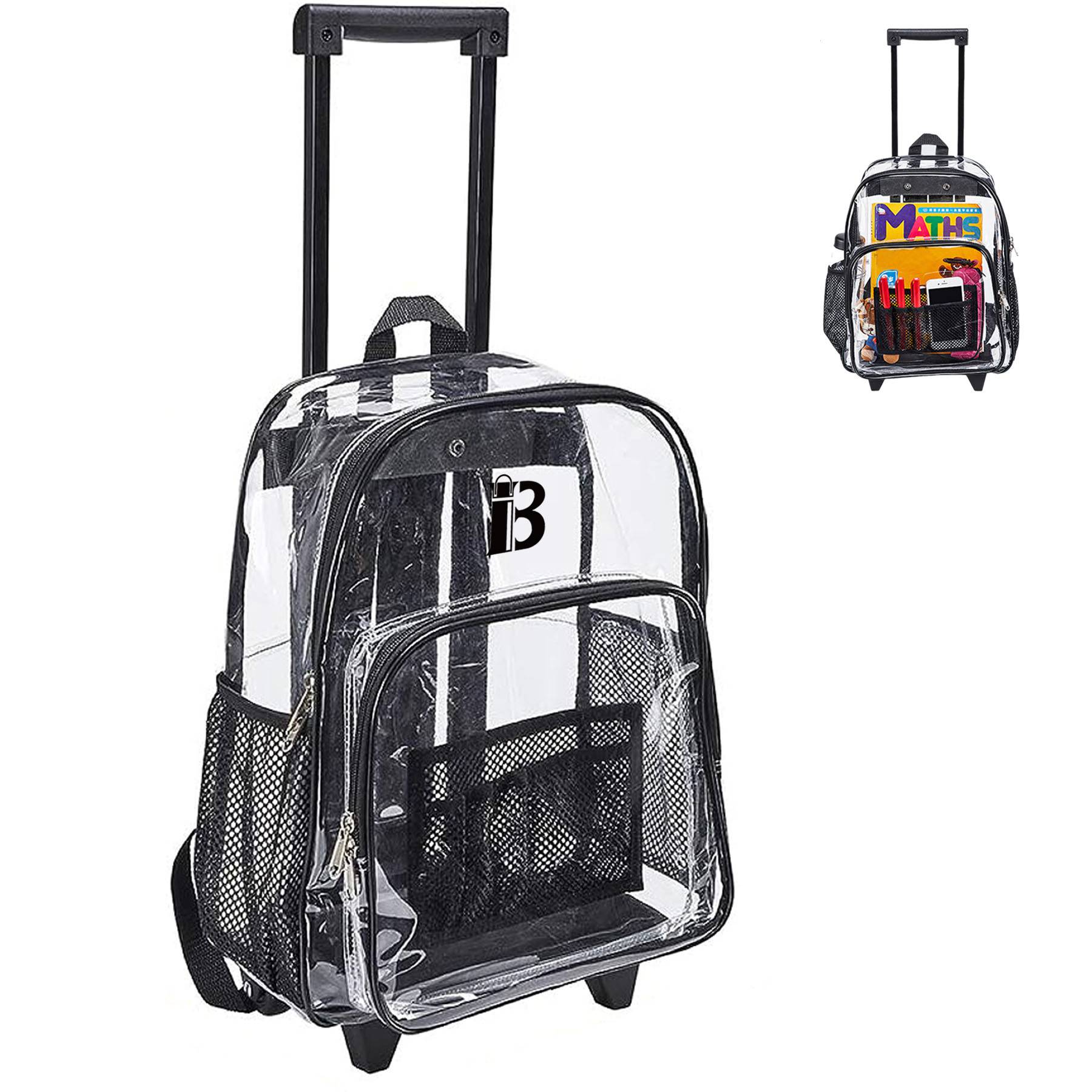 PVC Transparent Backpack with Wheels 2