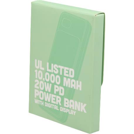 UL Listed 10000 mAh 20W Digital Display PowerBank 9