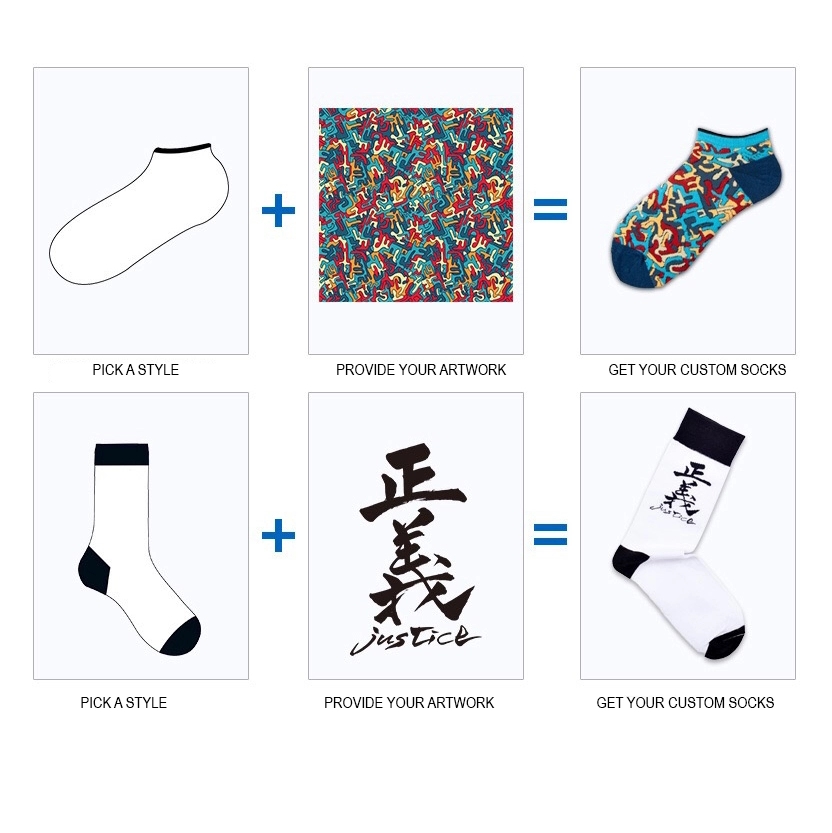 Custom Ankle Dress Socks w/ Full Color Sub-Factory Direct 2