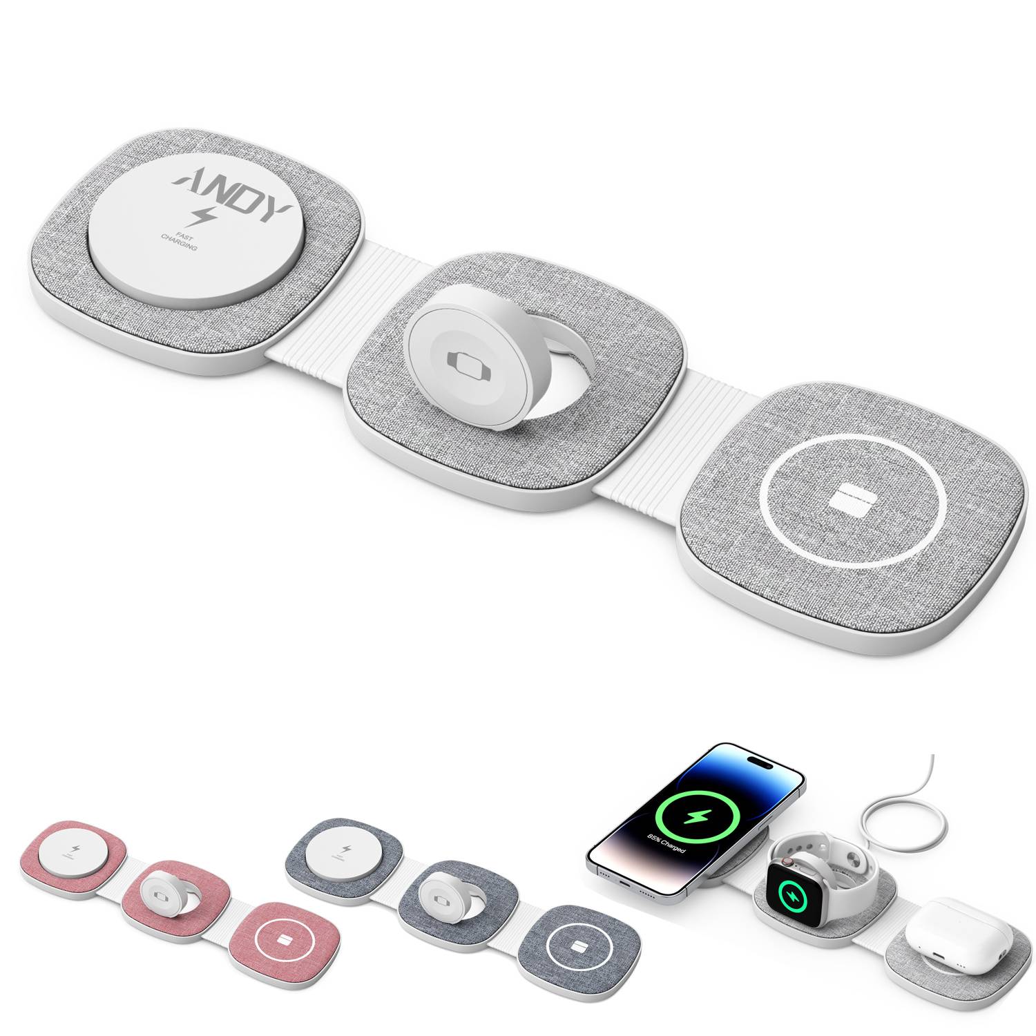 3 in 1 For Multiple Devices Foldable Wireless Charging 2