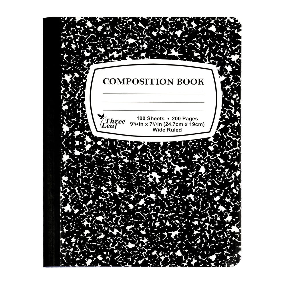 Marbled Wide-Ruled Composition Notebooks - 100 Sheets Black 1