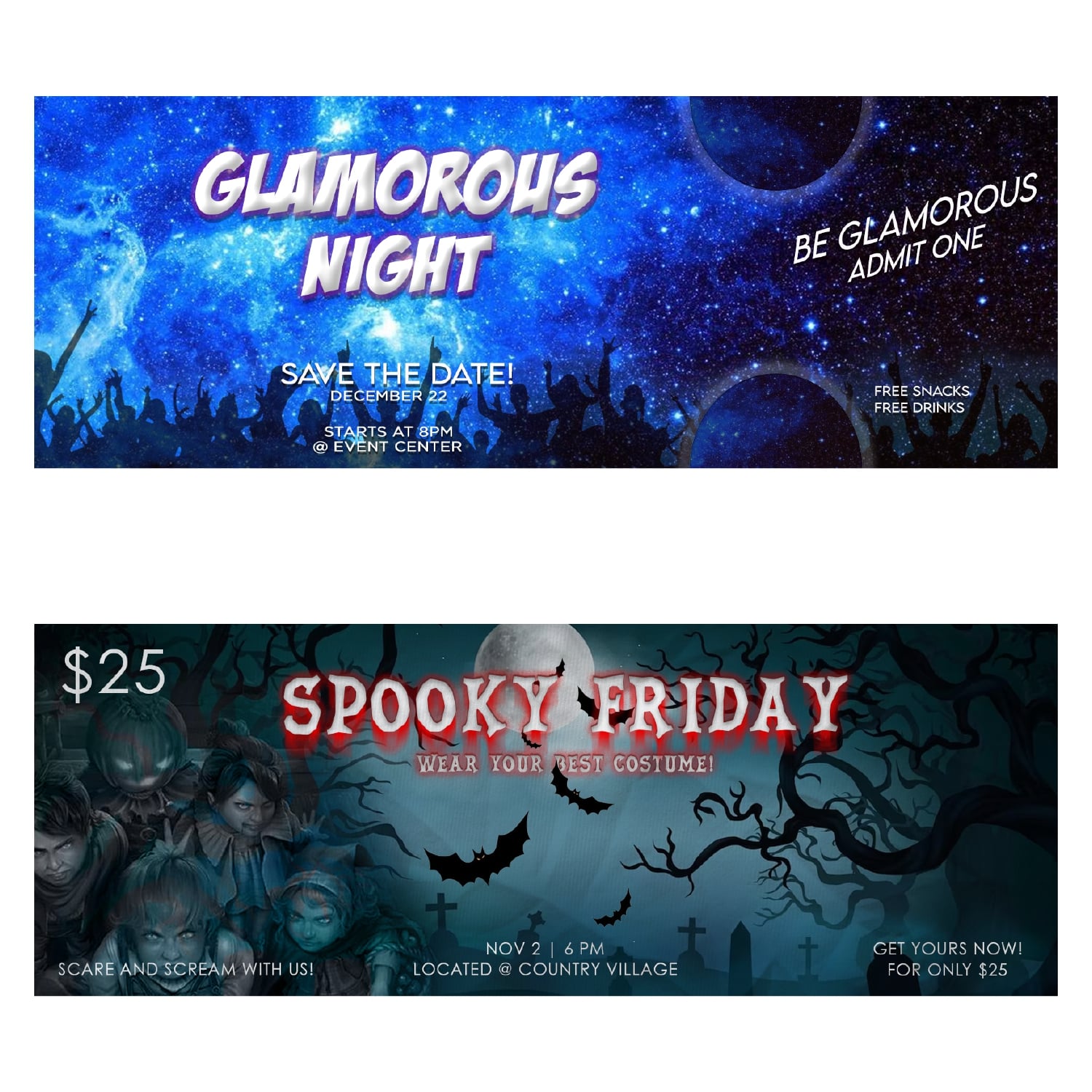 Perforated and Sequential Number Event Ticket 1