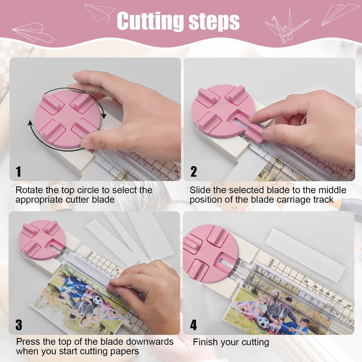4 Styles Craft Paper Cutter w/ Measuring Function 2
