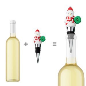 Adorable PVC Sitting Santa Claus Wine Cork Bottle Stopper 9