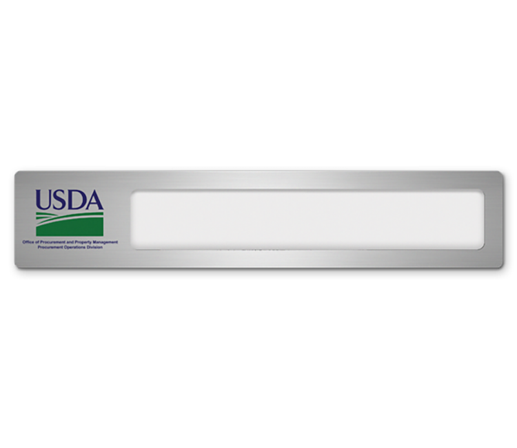 The Orion full color metallic reusable name plate 2"x10" 5