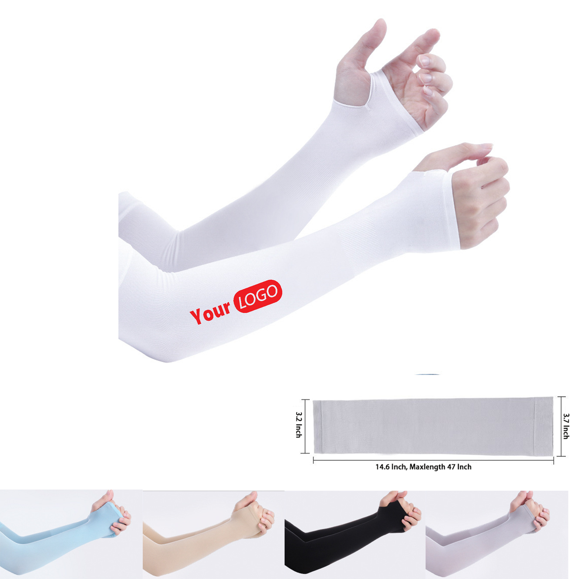 UV Protection Ice Silk Arm Sleeve With thumb loop holder