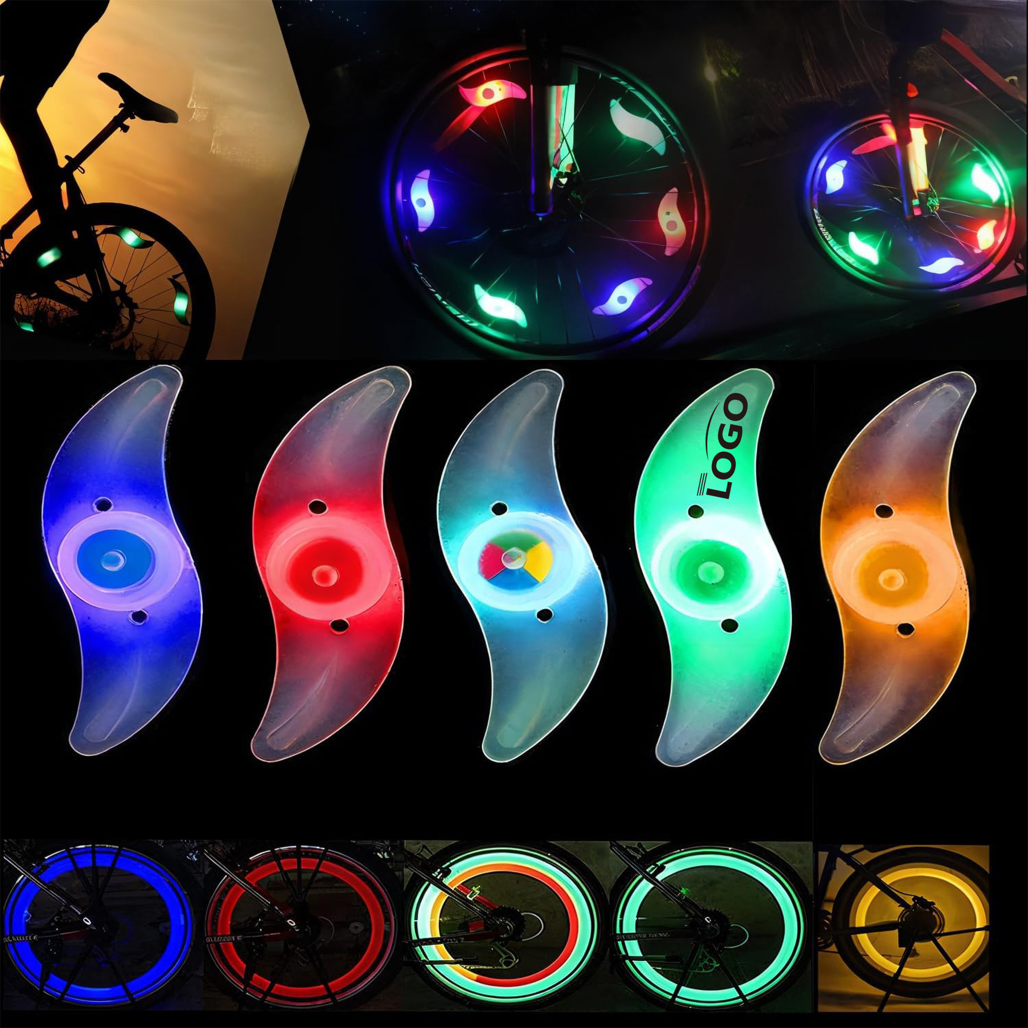 Bike Spoke Lights Easy Install Colorful Wheel LED 8