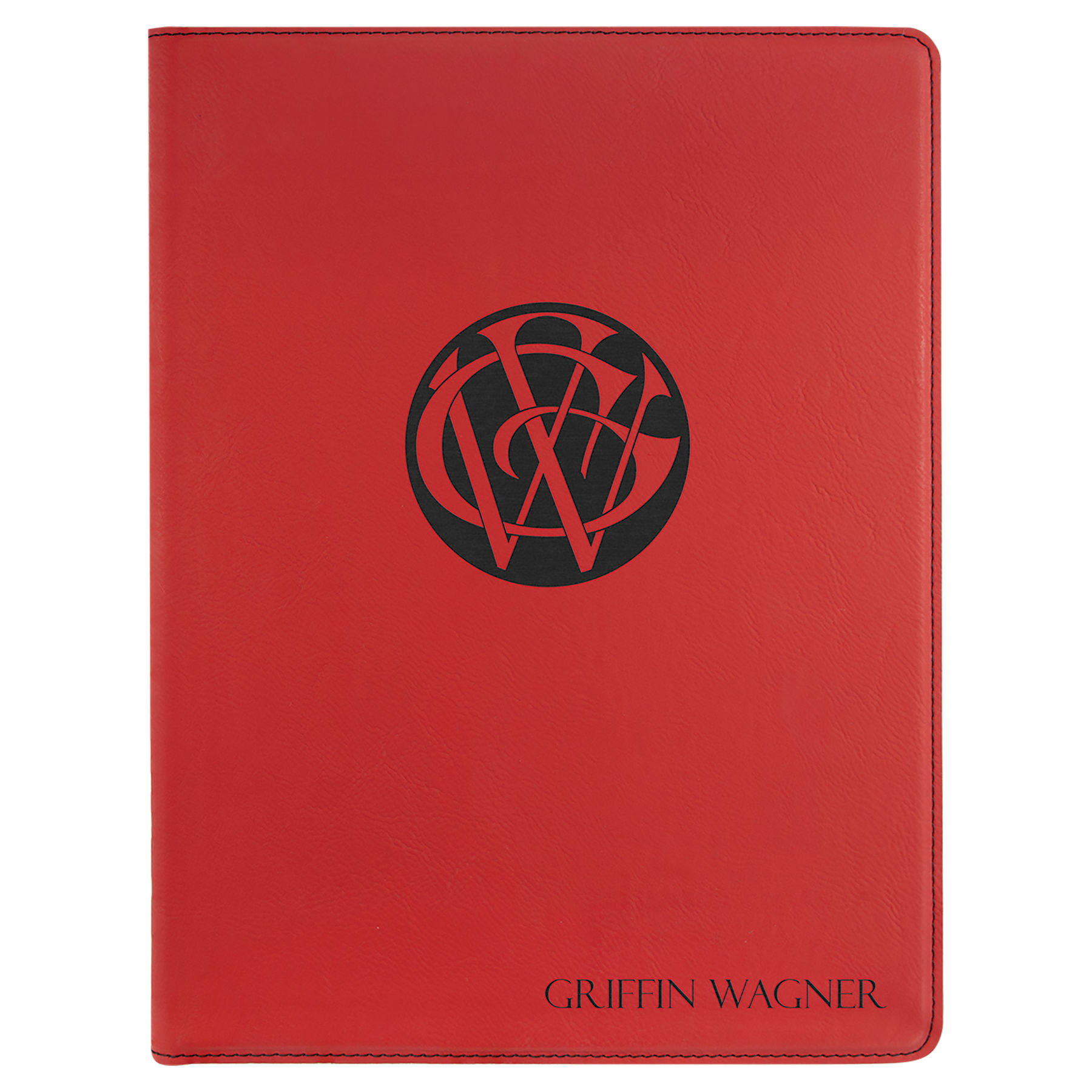 9 1/2" x 12" Red Leatherette Portfolio with Notepad 2