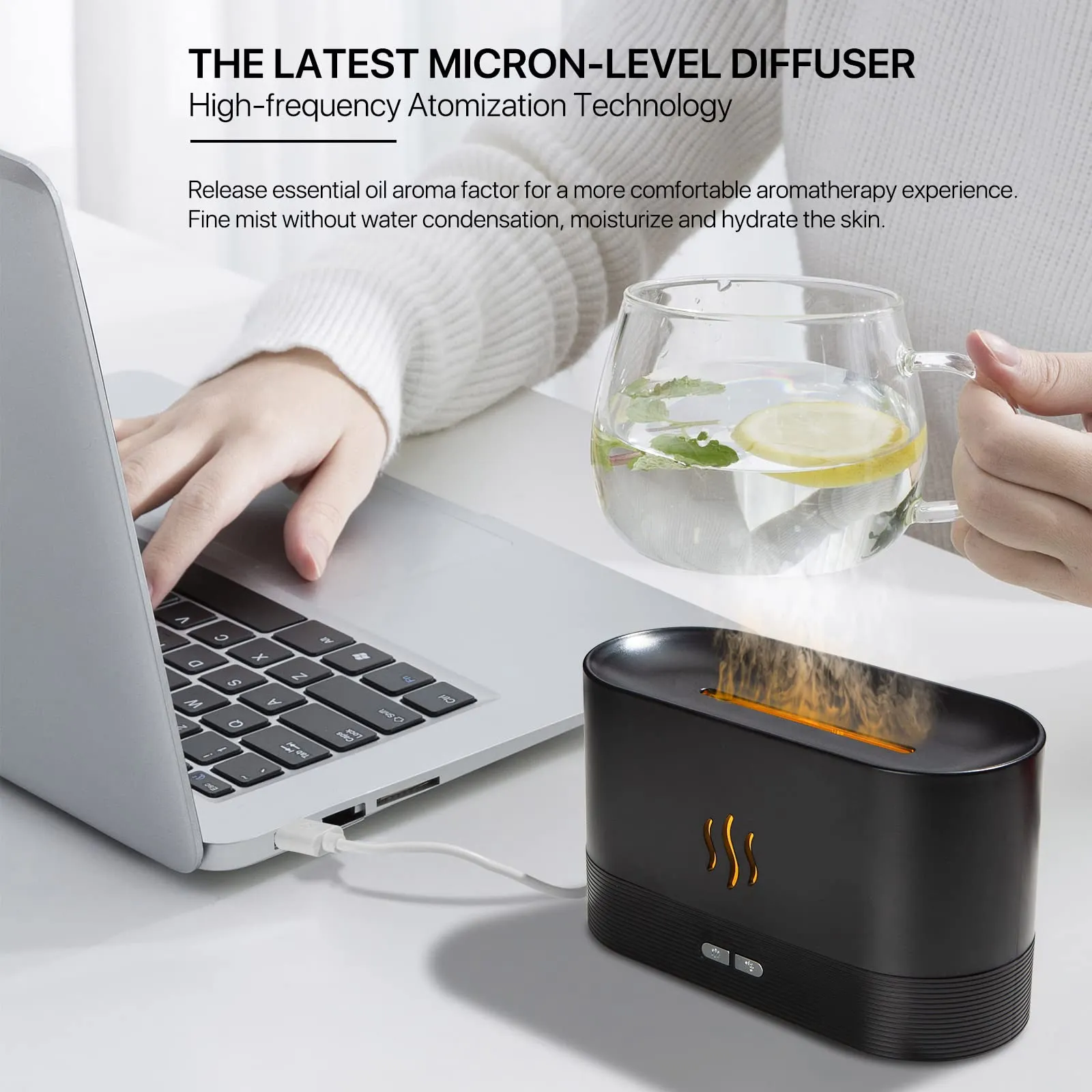 180ml Simulation Flame Upgrade Mist Air Humidifier 2